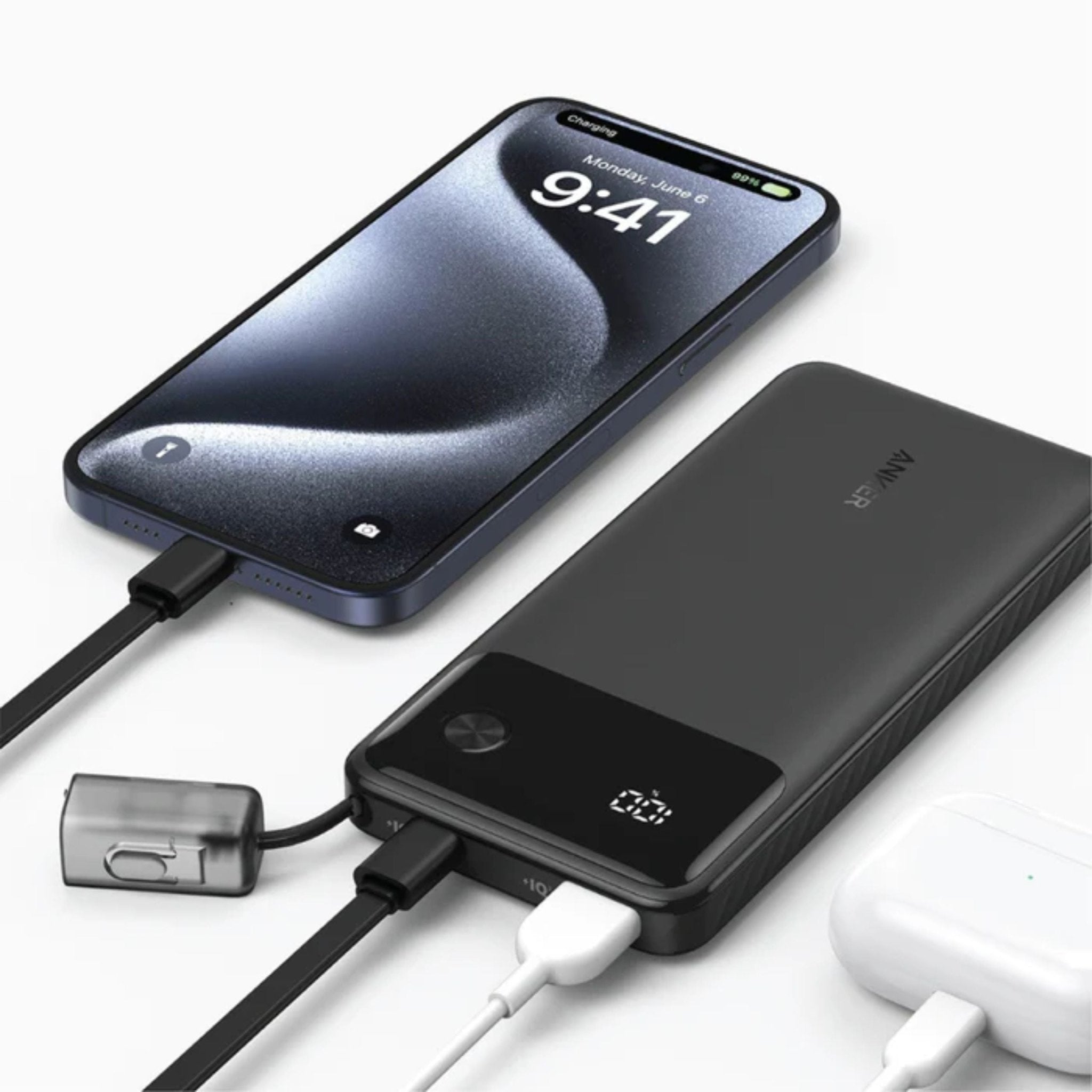 Anker Pocket-Sized Power Boost 22.5W 10000mAh Powerbank + USB-C to USB-C Cable - Black