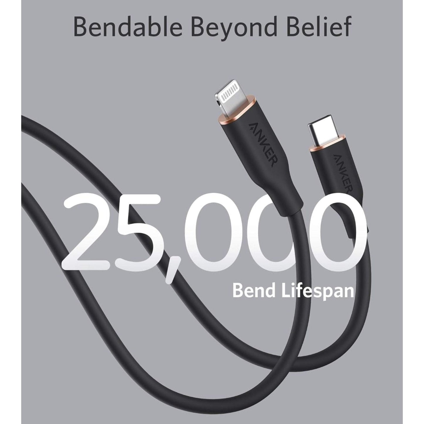 Anker PowerLine III USB-C to Lightning Cable 3ft (0.9m) - Black