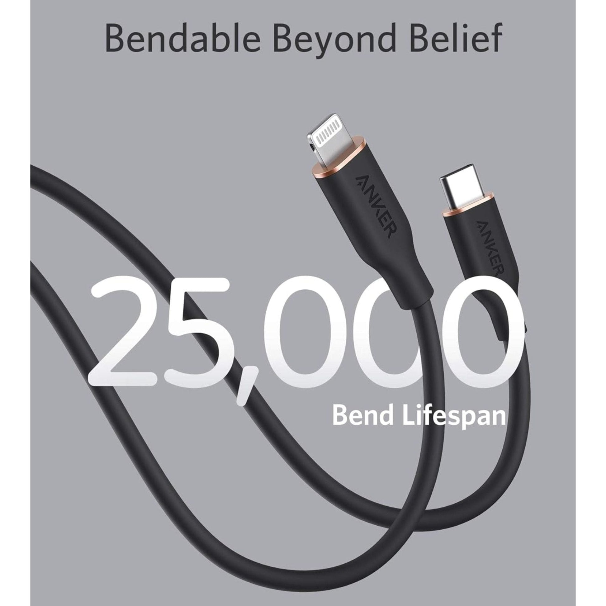 Anker PowerLine III USB-C to Lightning Cable 3ft (0.9m) - Black