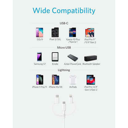 Anker Powerline II 3-IN-1 Cable (0.9m)