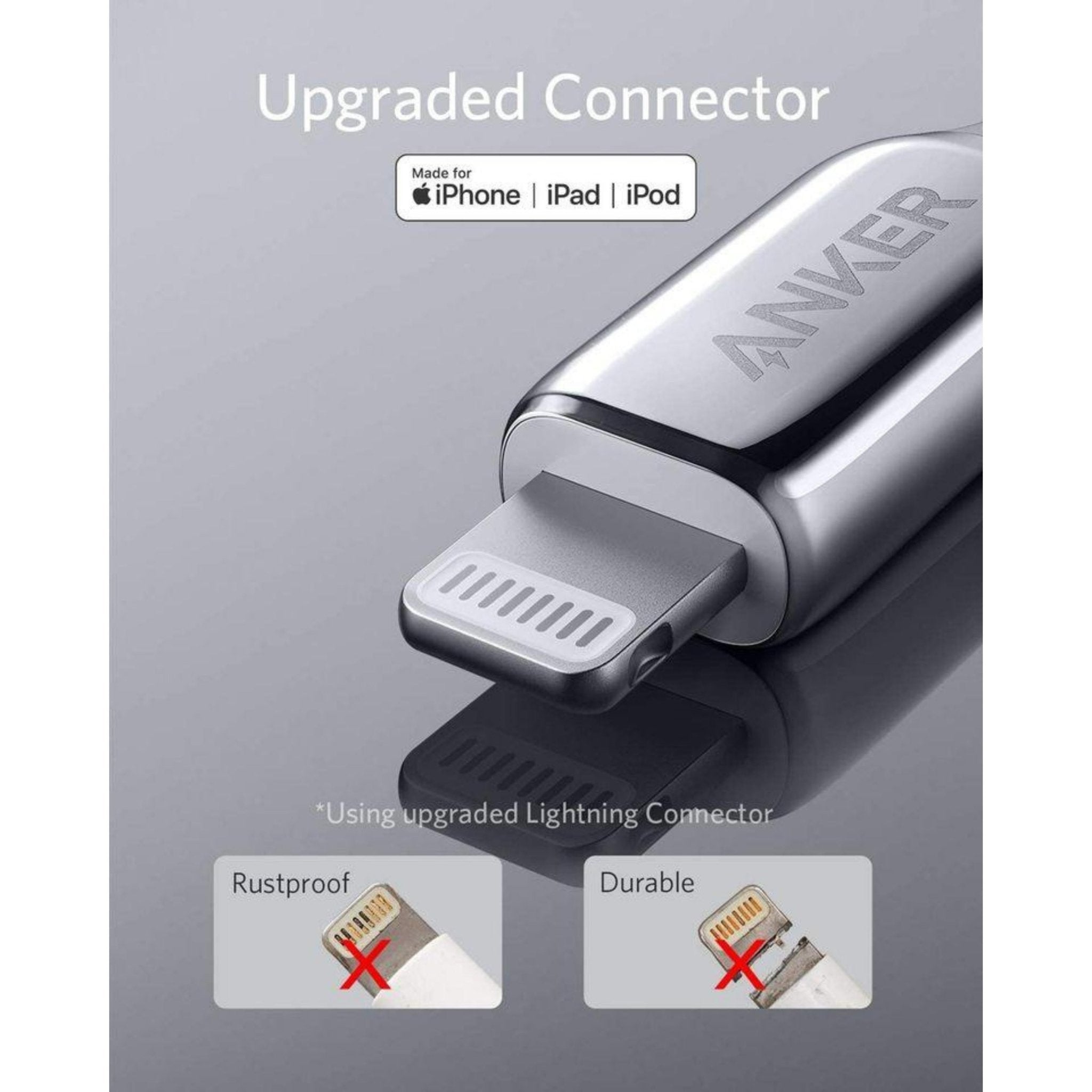 Anker Powerline+ III USB-A C To Lightning 10Ft Silver