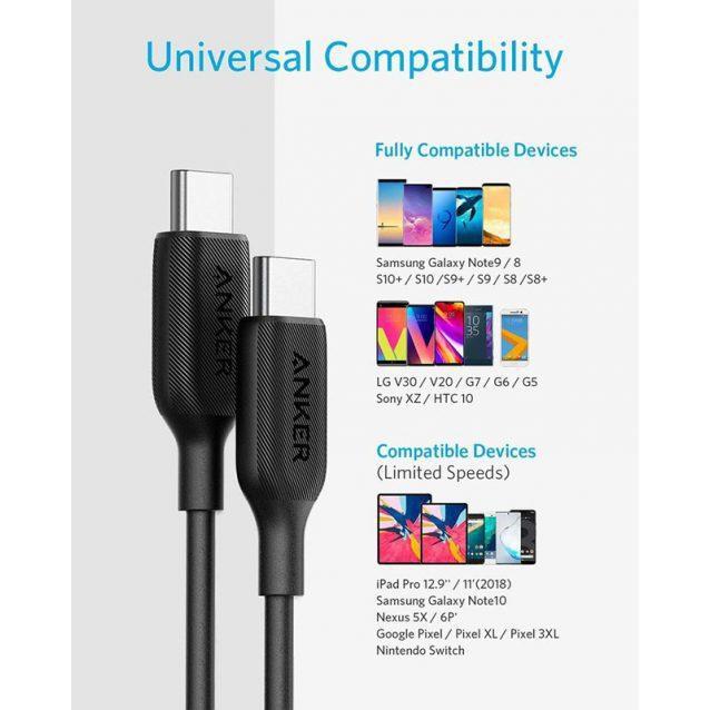 Anker Powerline III USB-C To USB-C Cable (0.9m) Black