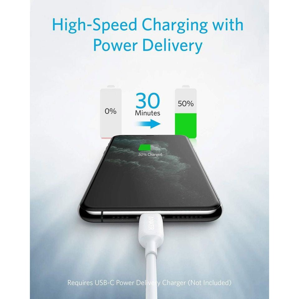 Anker Powerline III Usb-C Cable With Lightning Connector 0.9m - White