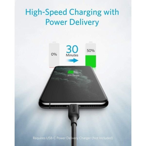 Anker Powerline III Usb-C Cable With Lightning Connector 1.8m - Black