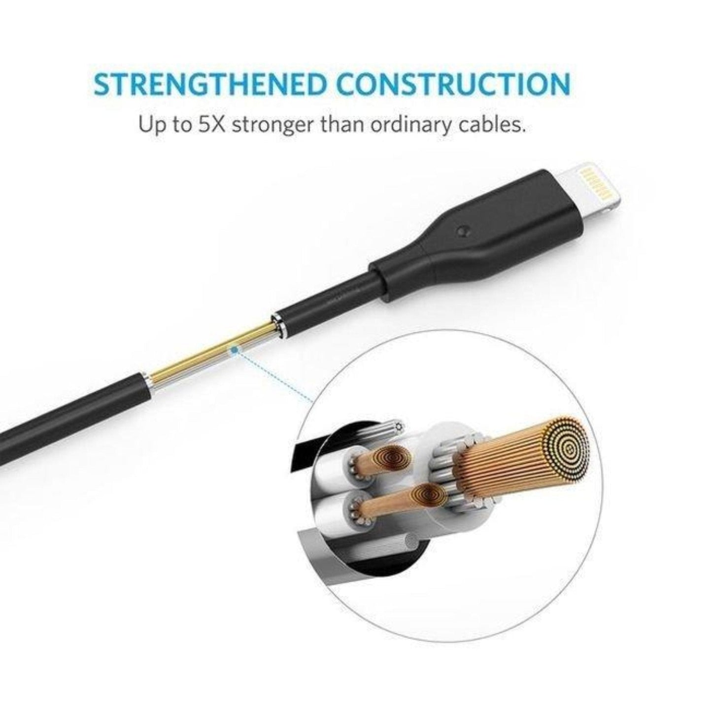 Anker Powerline USB Cable With Lightning (1.8m) Black