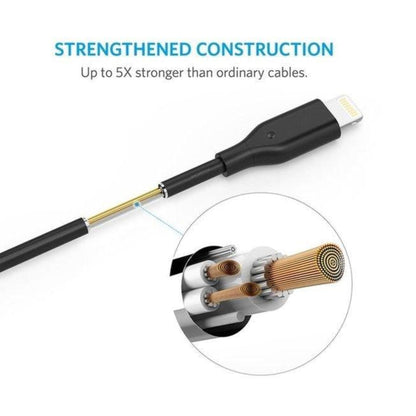 Anker Powerline USB Cable With Lightning (1.8m) Black