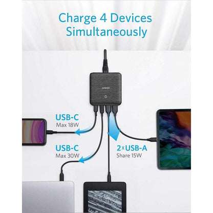 Anker Powerport Atom III 4-Port 65w Slim - Black