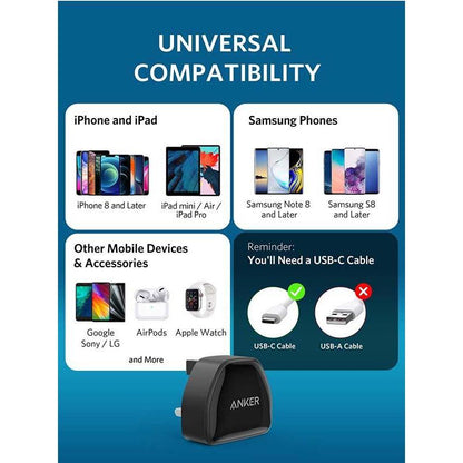 Anker Powerport III Nano-20w Version-High Voltage - Black