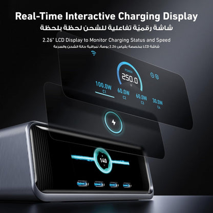 Anker Prime 250W USB C Charger, Ultra-Fast 6-Port GaN Charging Station - Black