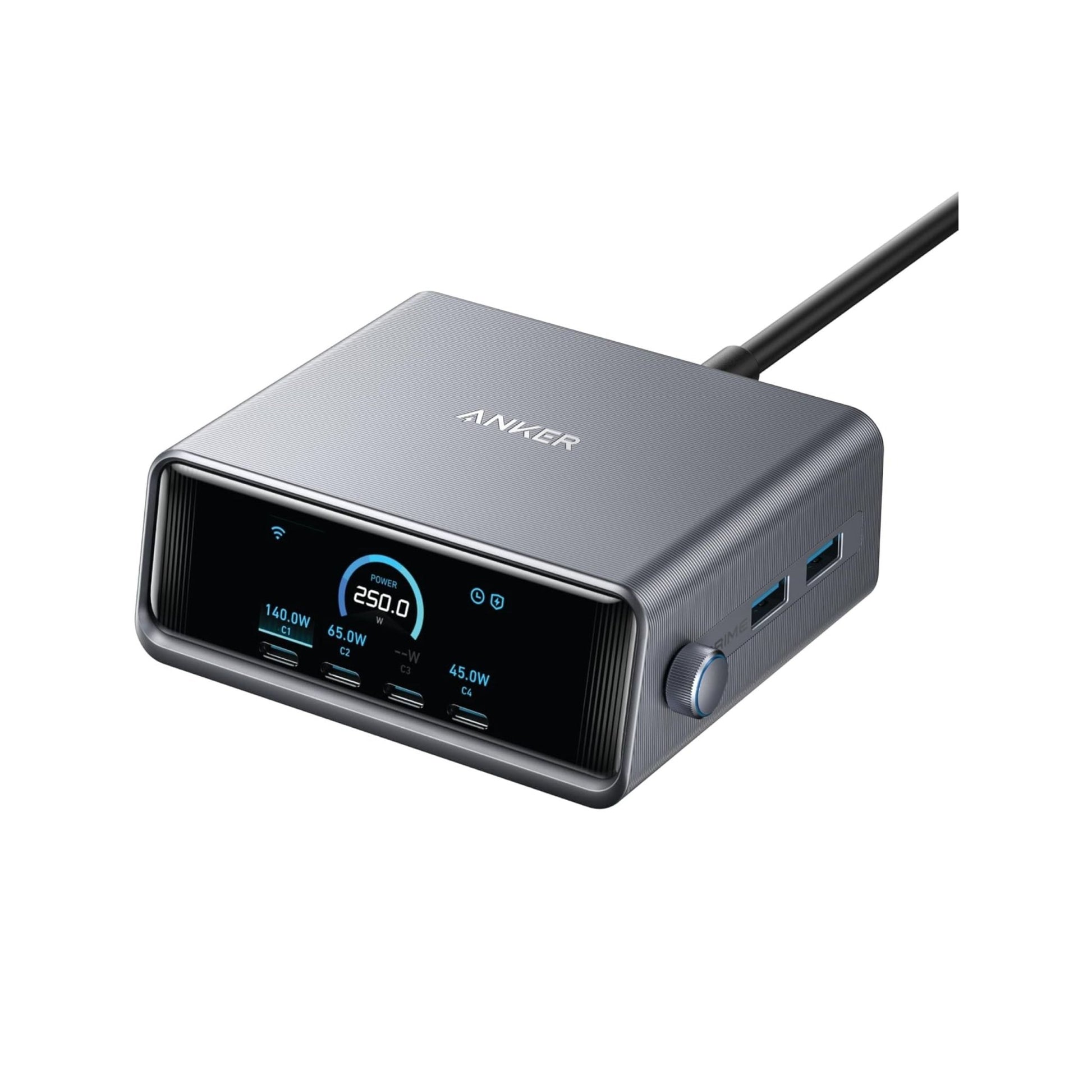 Anker Prime 250W USB C Charger, Ultra-Fast 6-Port GaN Charging Station - Black