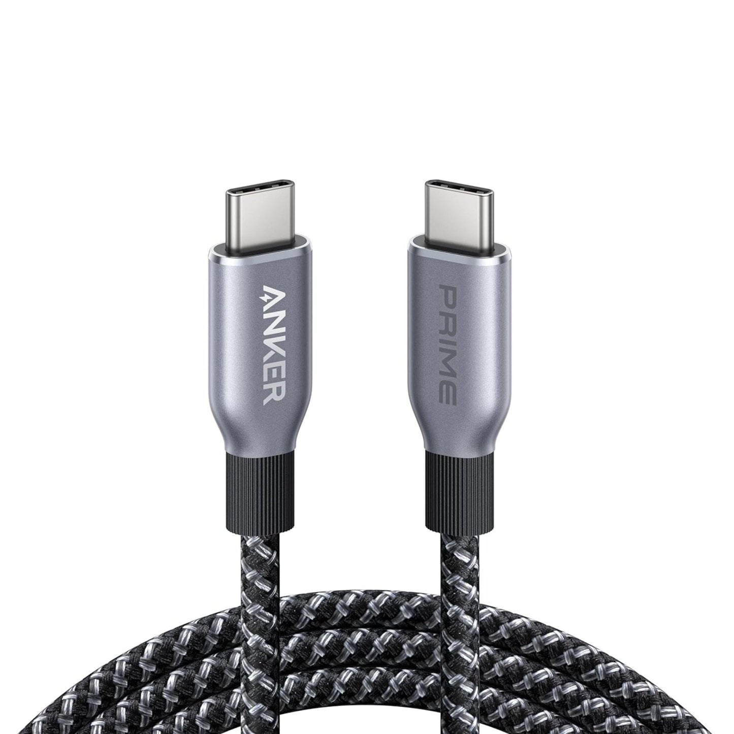 Anker Prime USB-C to USB-C Cable 3ft 240W Upcycled-Braided - Grey