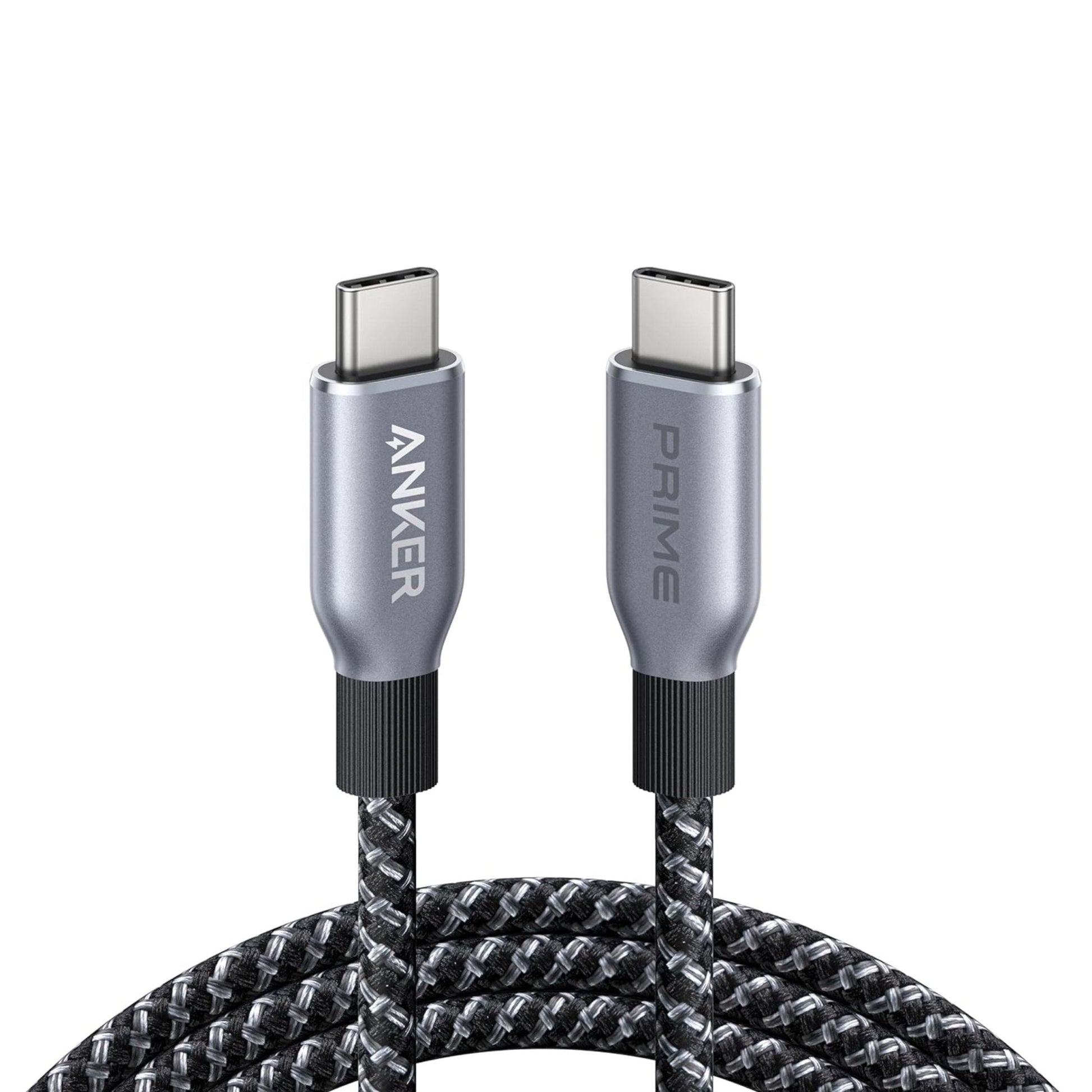 Anker Prime USB-C to USB-C Cable 3ft 240W Upcycled-Braided - Grey