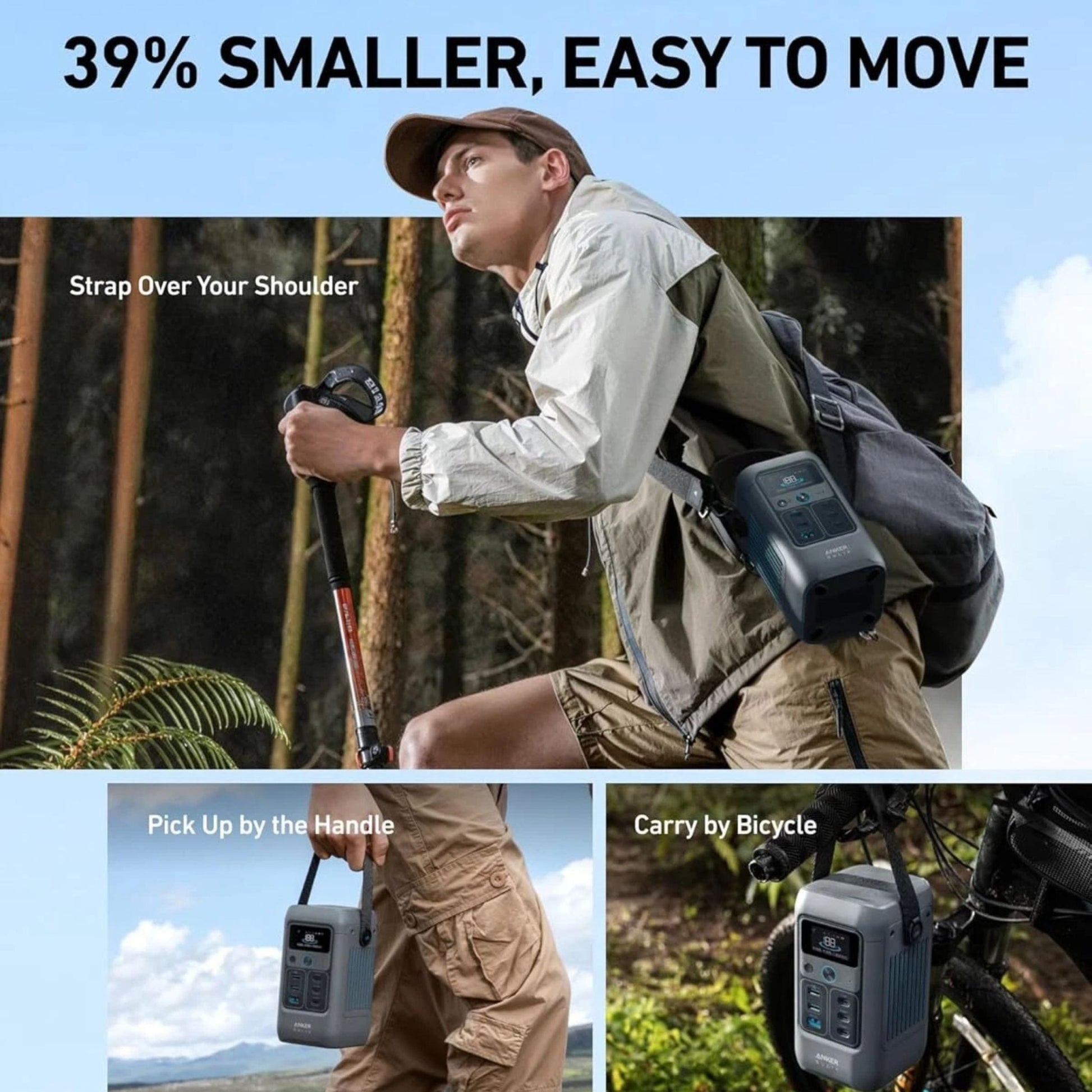 Anker SOLIX C200 DC Portable Power Station, 60000 mAh (192 Wh) 200W - Gray