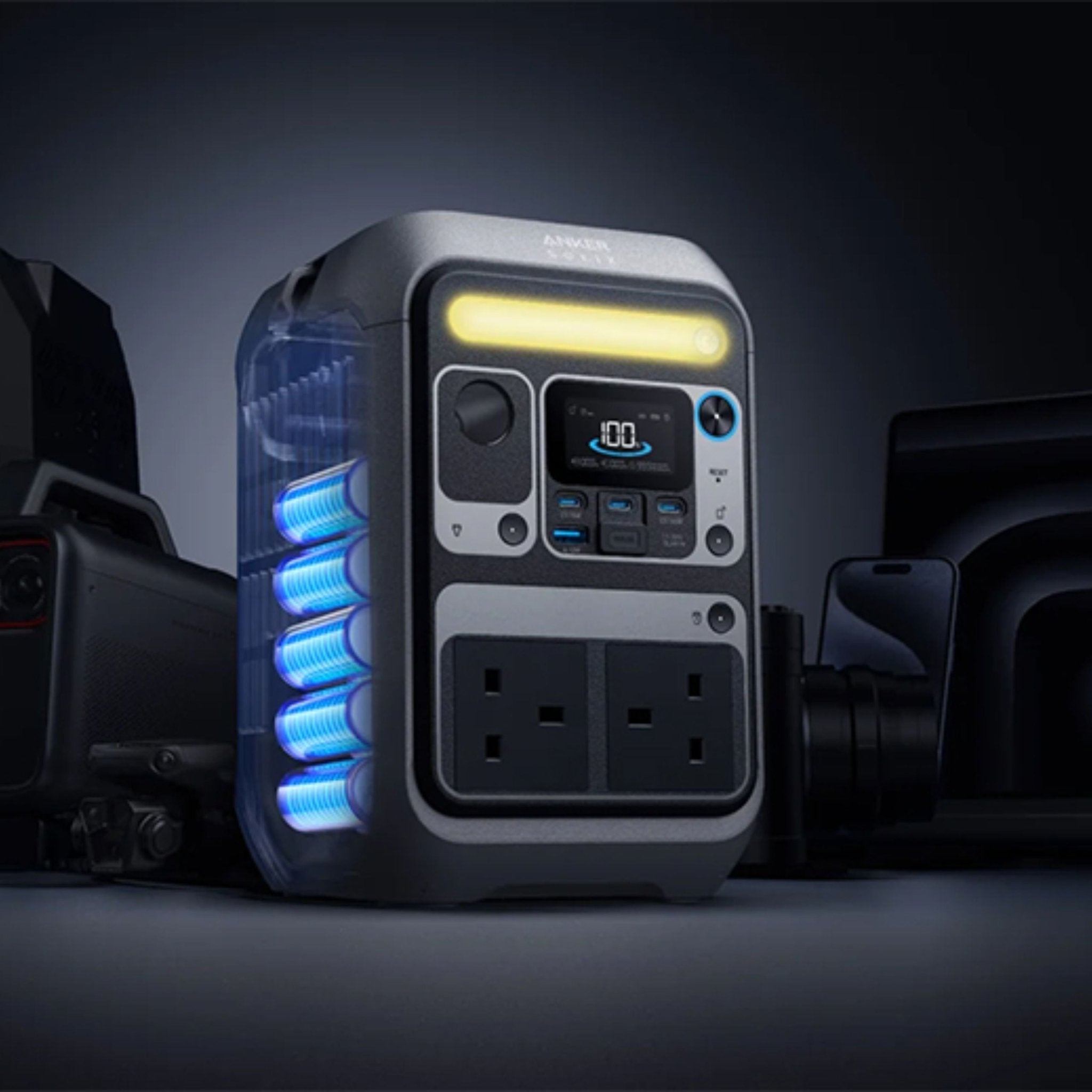 Anker SOLIX C300 Portable Power Station, 288Wh, 300W - Dark Gray