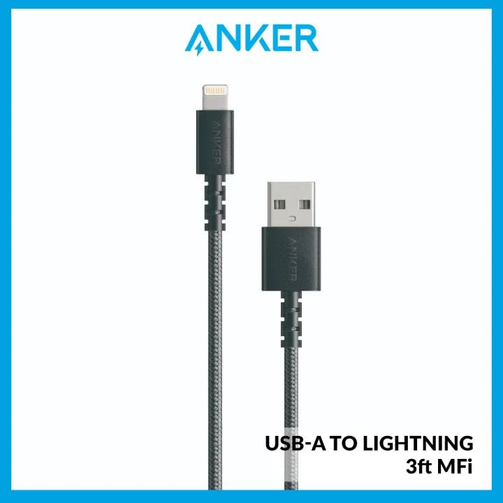 Anker USB-A to Lightning Cable Braided 3ft(0.9m) - Black