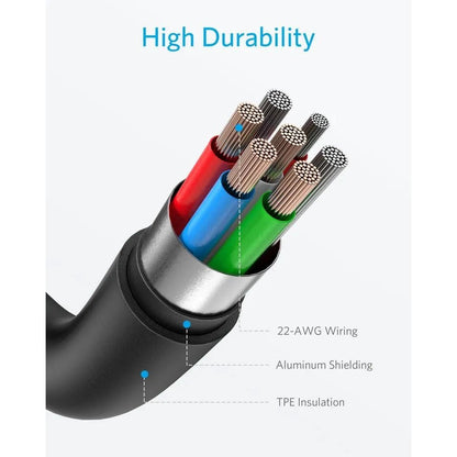 Anker USB-A to Lightning Cable Braided 3ft(0.9m) - Black