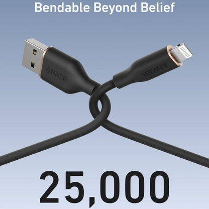 Anker USB-A to Lightning Silicone Cable 3ft - Black