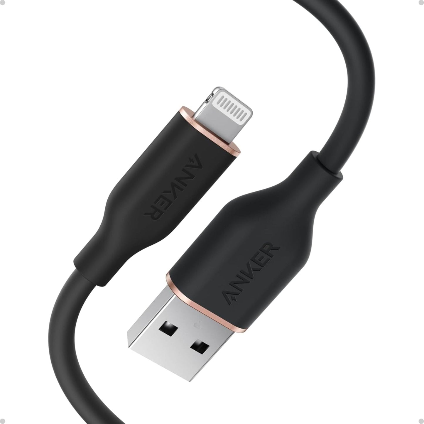 Anker USB-A to Lightning Silicone Cable 3ft - Black