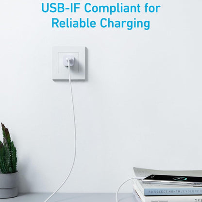 Anker USB-A to USB-C Cable 6ft (1.8m) Braided - White
