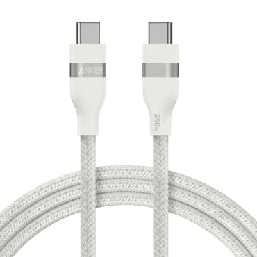 Anker USB-C to USB-C Cable 3ft 240W Upcycled-Braided - White
