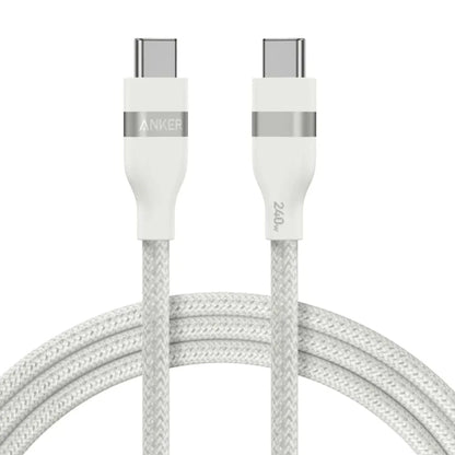 Anker USB-C to USB-C Cable 3ft 240W Upcycled-Braided - White