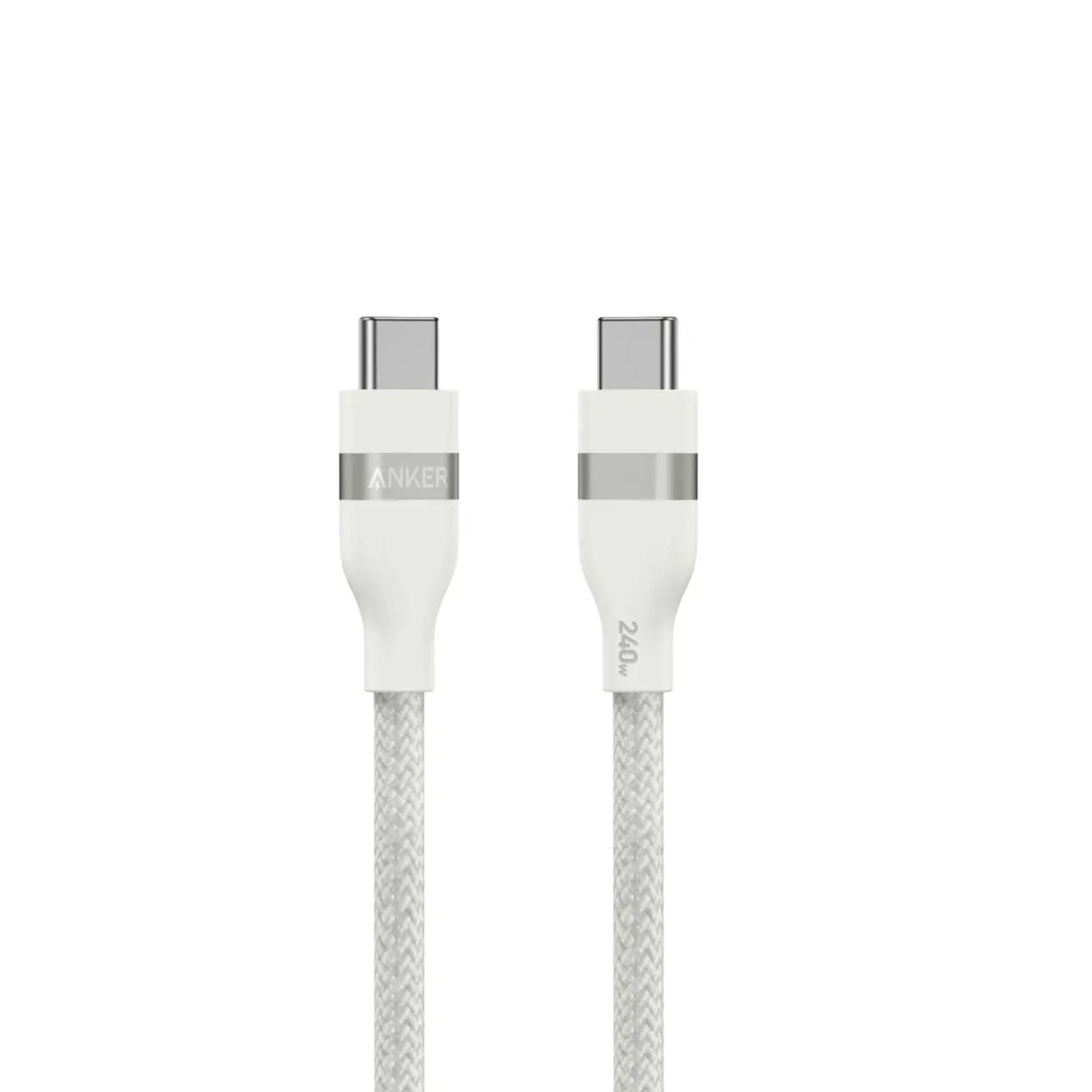 Anker USB-C to USB-C Cable 3ft 240W Upcycled-Braided - White