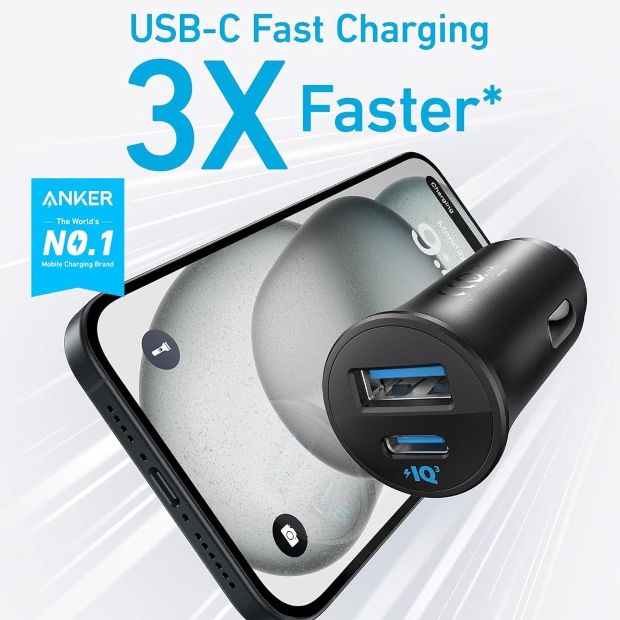 Anker Ultra-Compact Dual-Port Car Charger 30W - Black