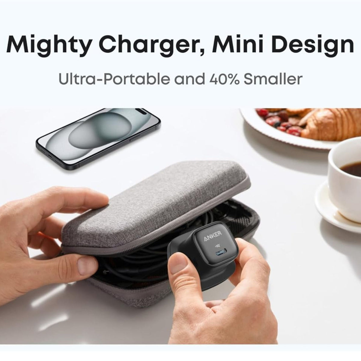 Anker Zolo Charger 20W.PD 3.0 With USB-C Cable - Black