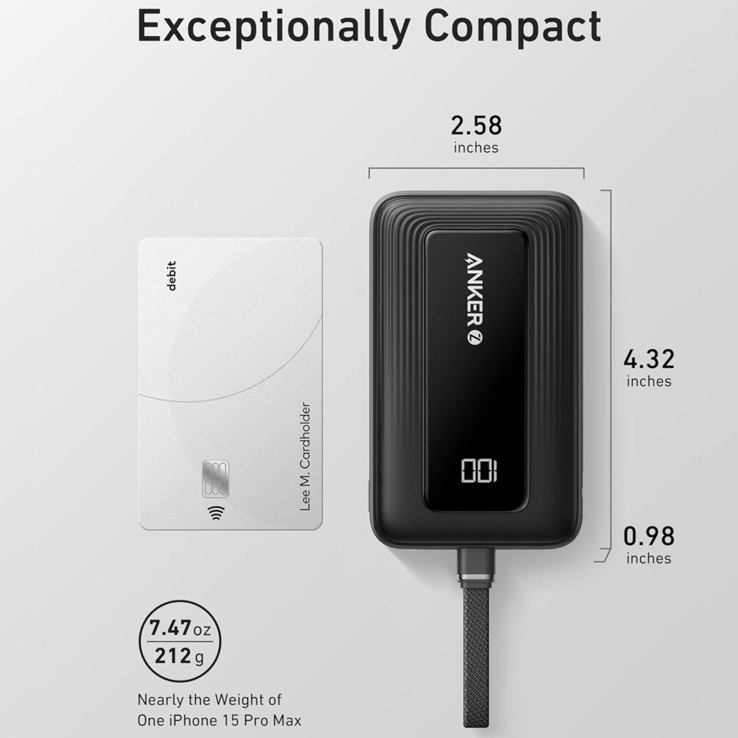 Anker Zolo Power Bank 10K 30W Built in USB-C Cable