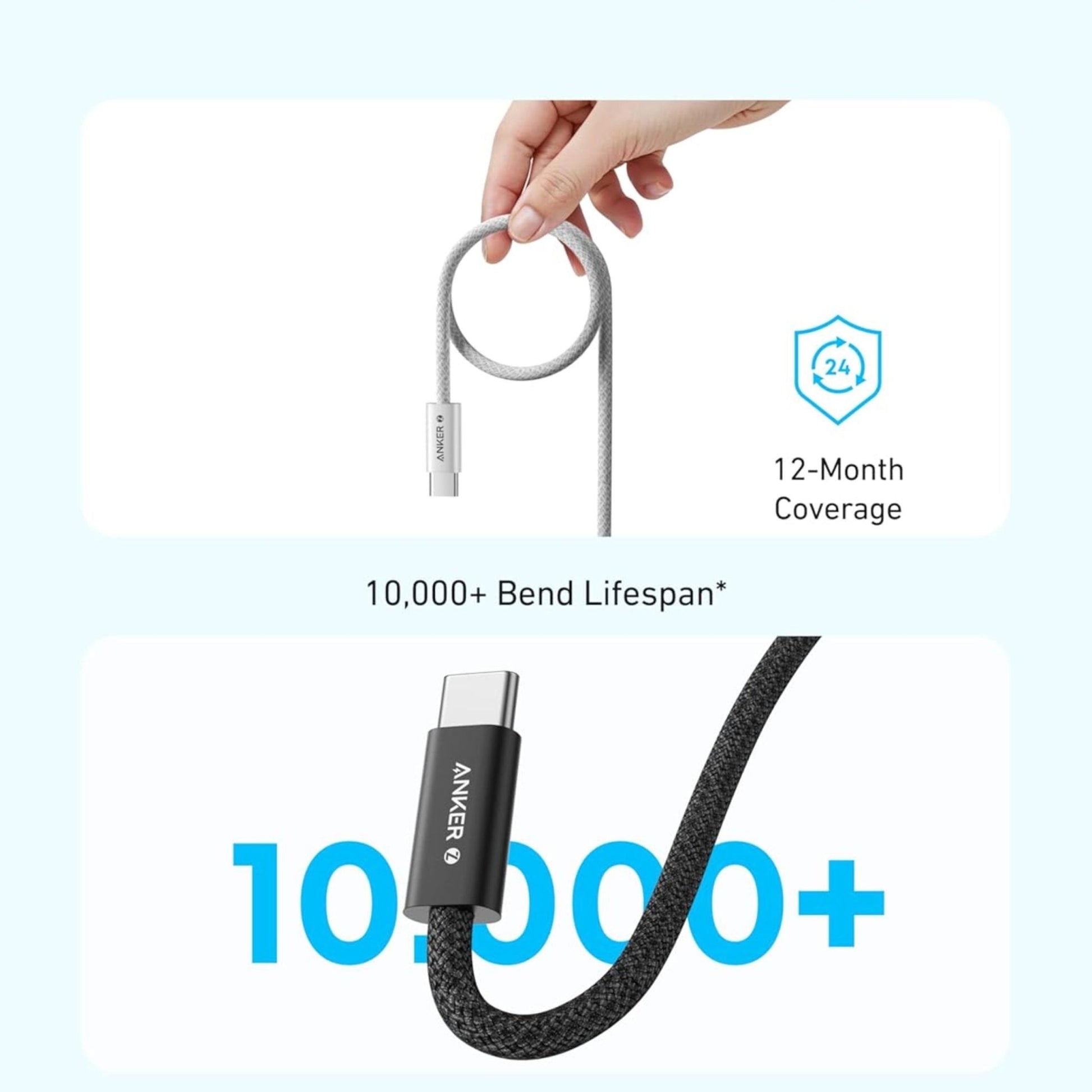 Anker Zolo USB-C to USB-C Cable 240W Braided 0.9m - Black