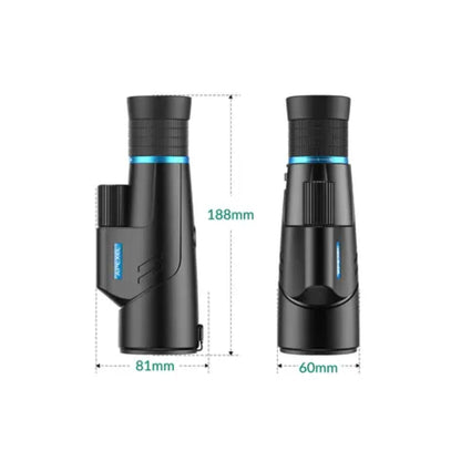 Apexel 10X-20X50 Zoom Monocular - Black
