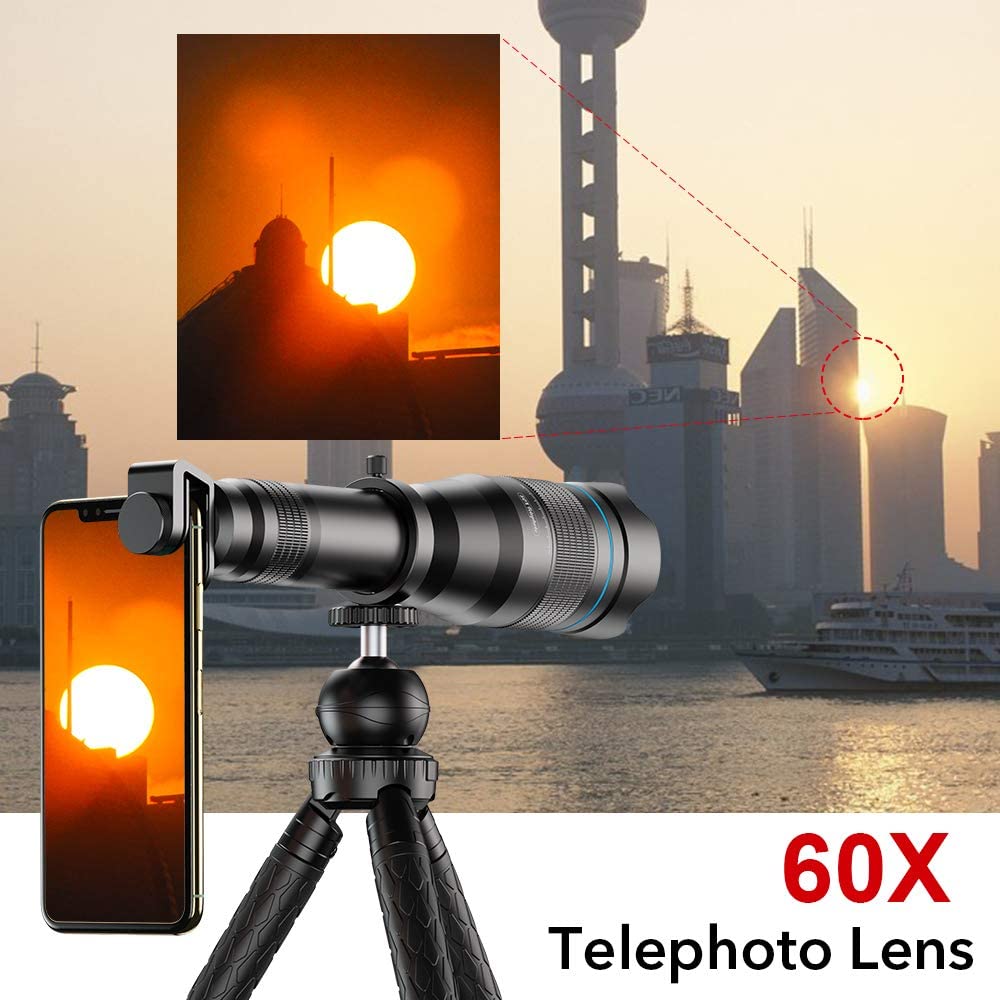 Apexel 60XTelephoto Smartphone Lens - Black