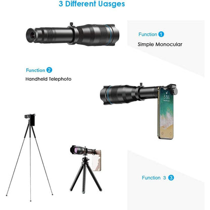 Apexel 60XTelephoto Smartphone Lens - Black