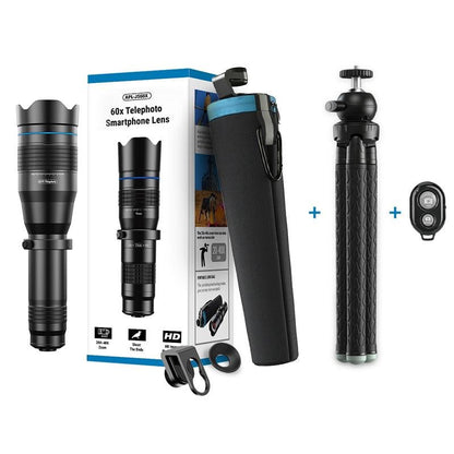 Apexel 60XTelephoto Smartphone Lens - Black