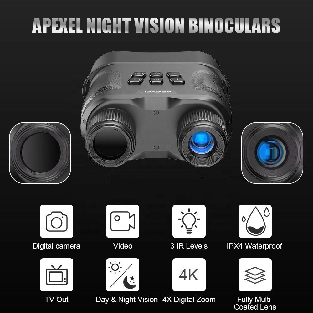 Apexel Digital Night Vision Binocular - Black