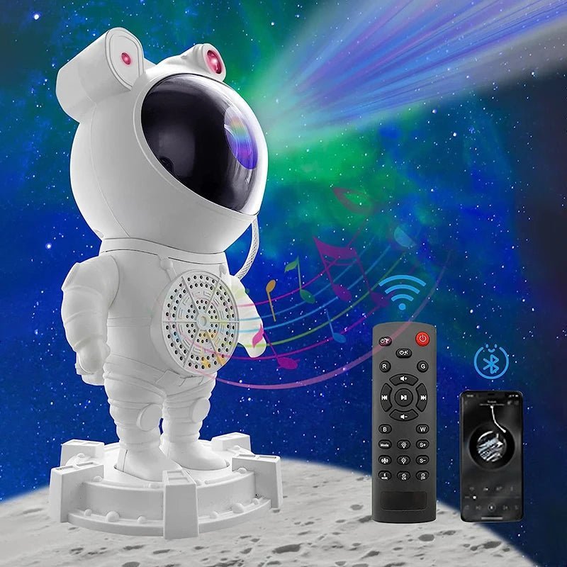 Astronaut Star Projector Light with Bluetooth Speaker - White