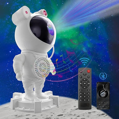 Astronaut Star Projector Light with Bluetooth Speaker - White