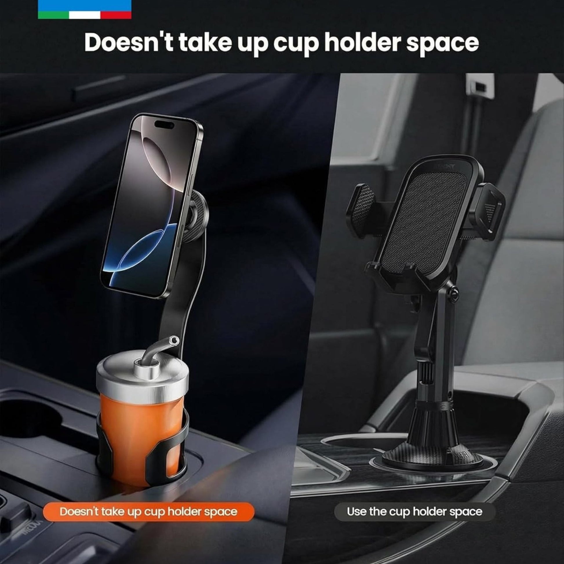 BRAVE 2-in-1 MagSafe Car Cup Holder Expander with Phone Mount BHL-58 - Black