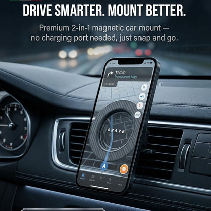 BRAVE 2-in-1 Universal Magnetic Car Mount BHL-61 - Black