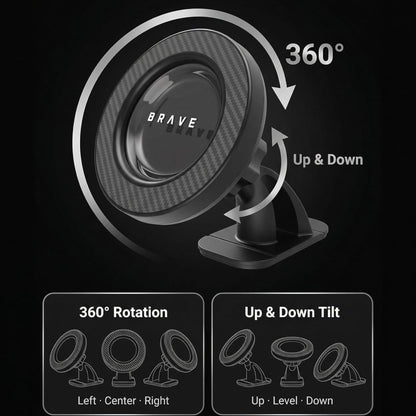 BRAVE 2-in-1 Universal Magnetic Car Mount BHL-61 - Black