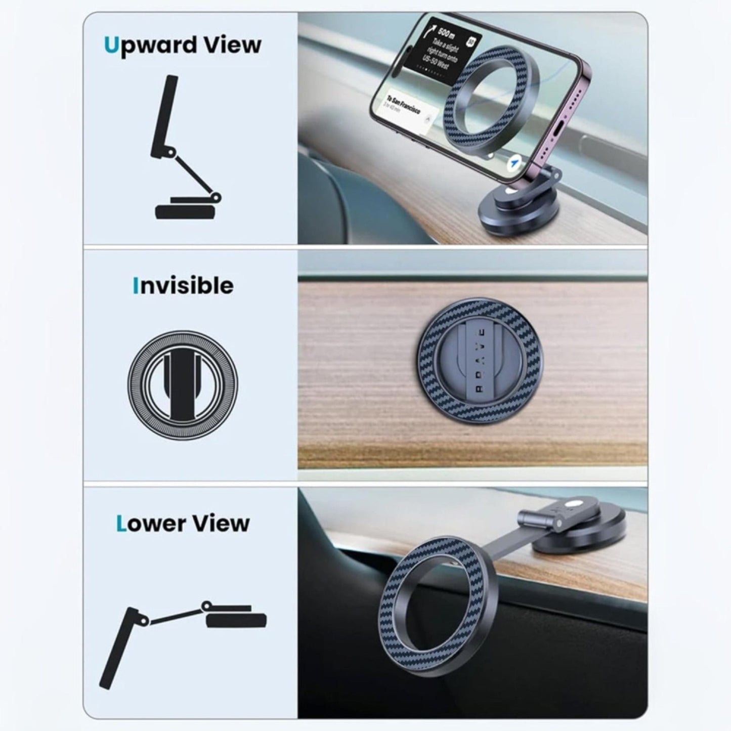 BRAVE Magnetic Car Phone Holder BHL-54 - Black