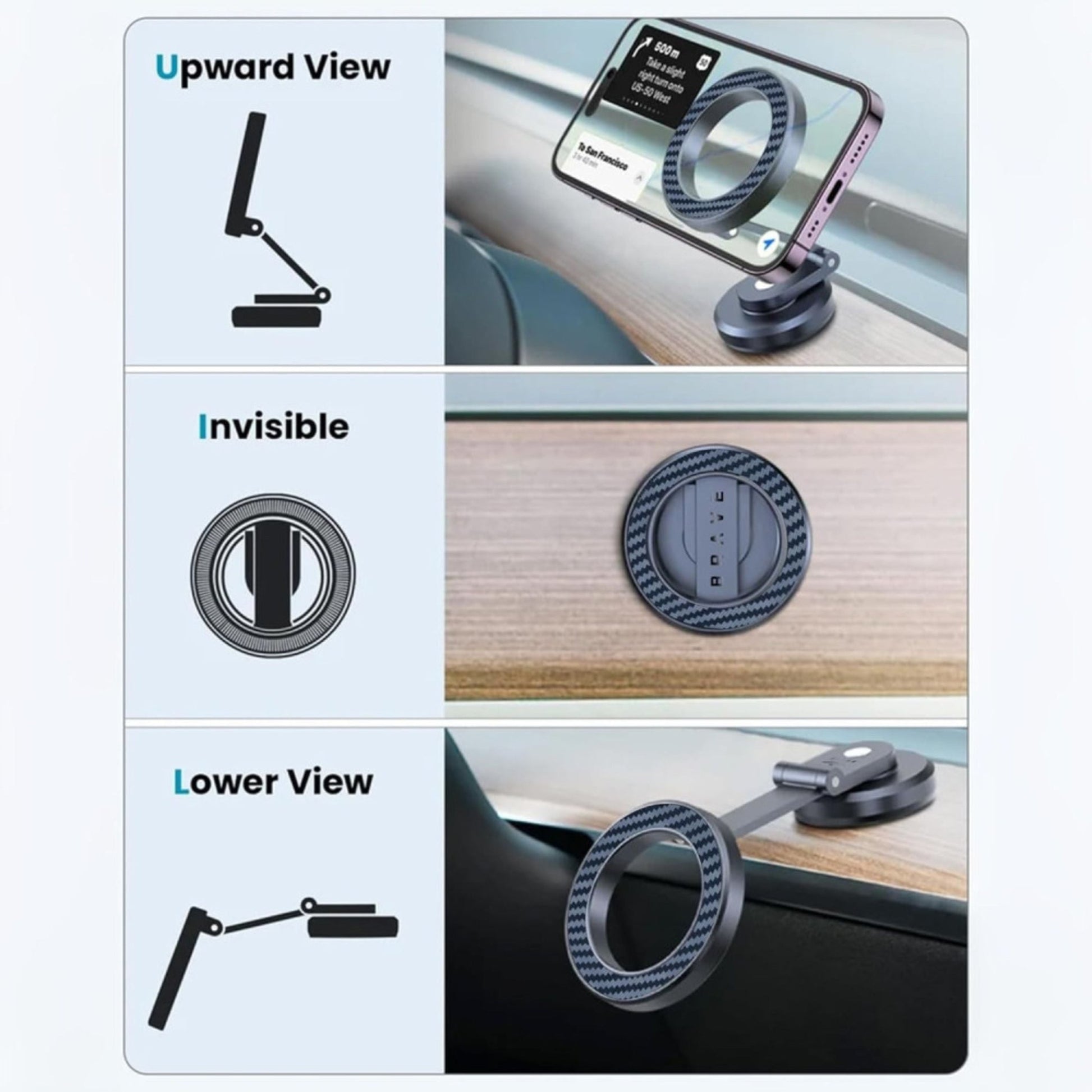 BRAVE Magnetic Car Phone Holder BHL-54 - Black