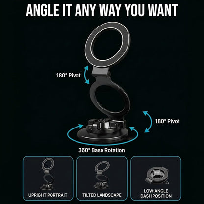 BRAVE Vacuum Section Foldable Magnetic Car Mount BHL-62 - Black