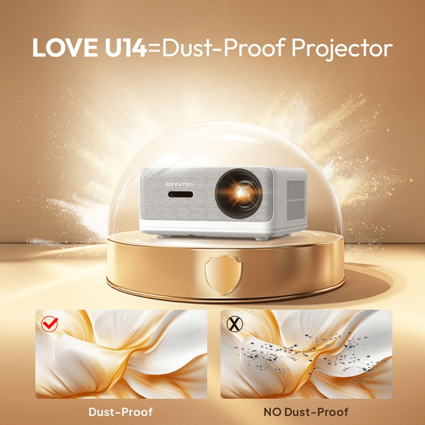 BYINTEK Love U14 Smart Projector, 1080P Full HD Projector - Gray ( 1 Year Plan )