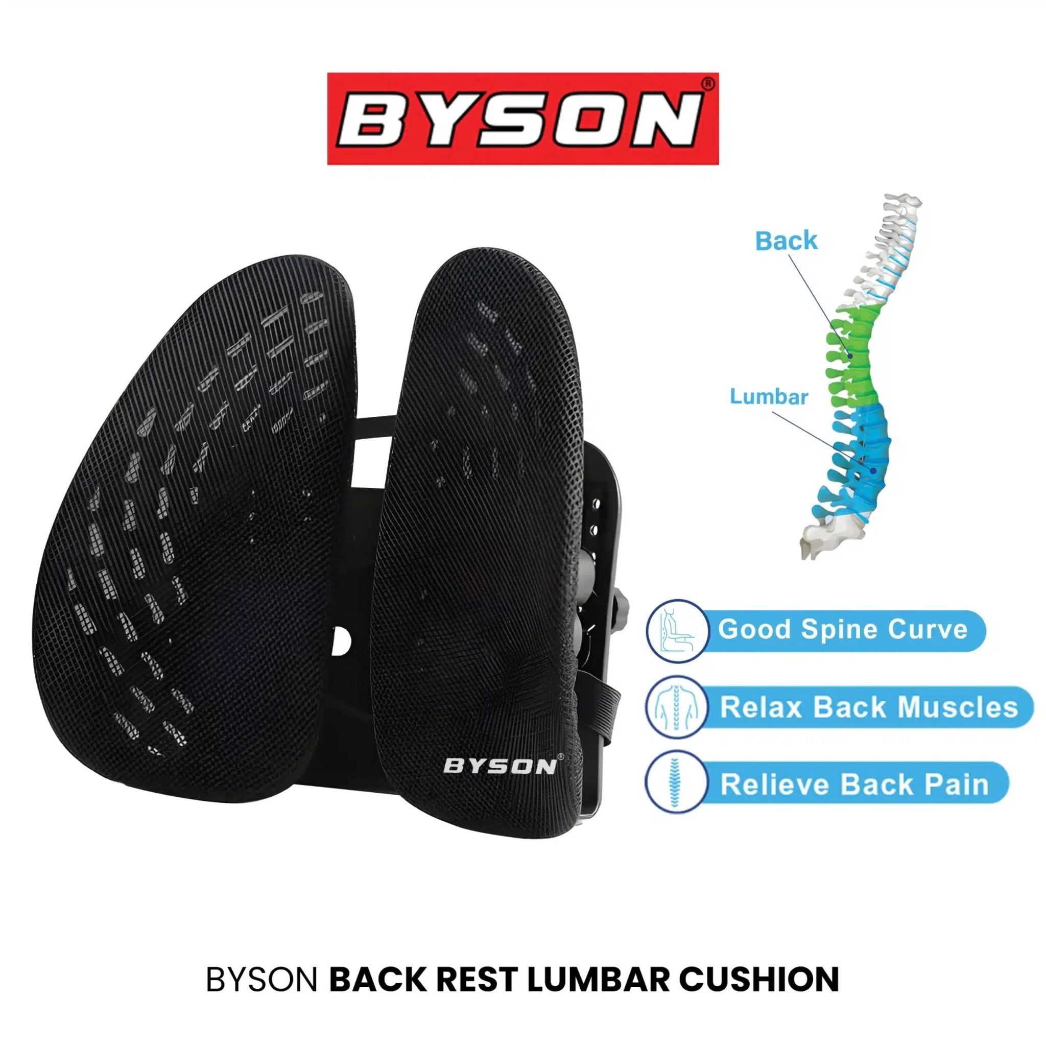 BYSON Comfy Lumbar Soft Cushion SSC317 - Black