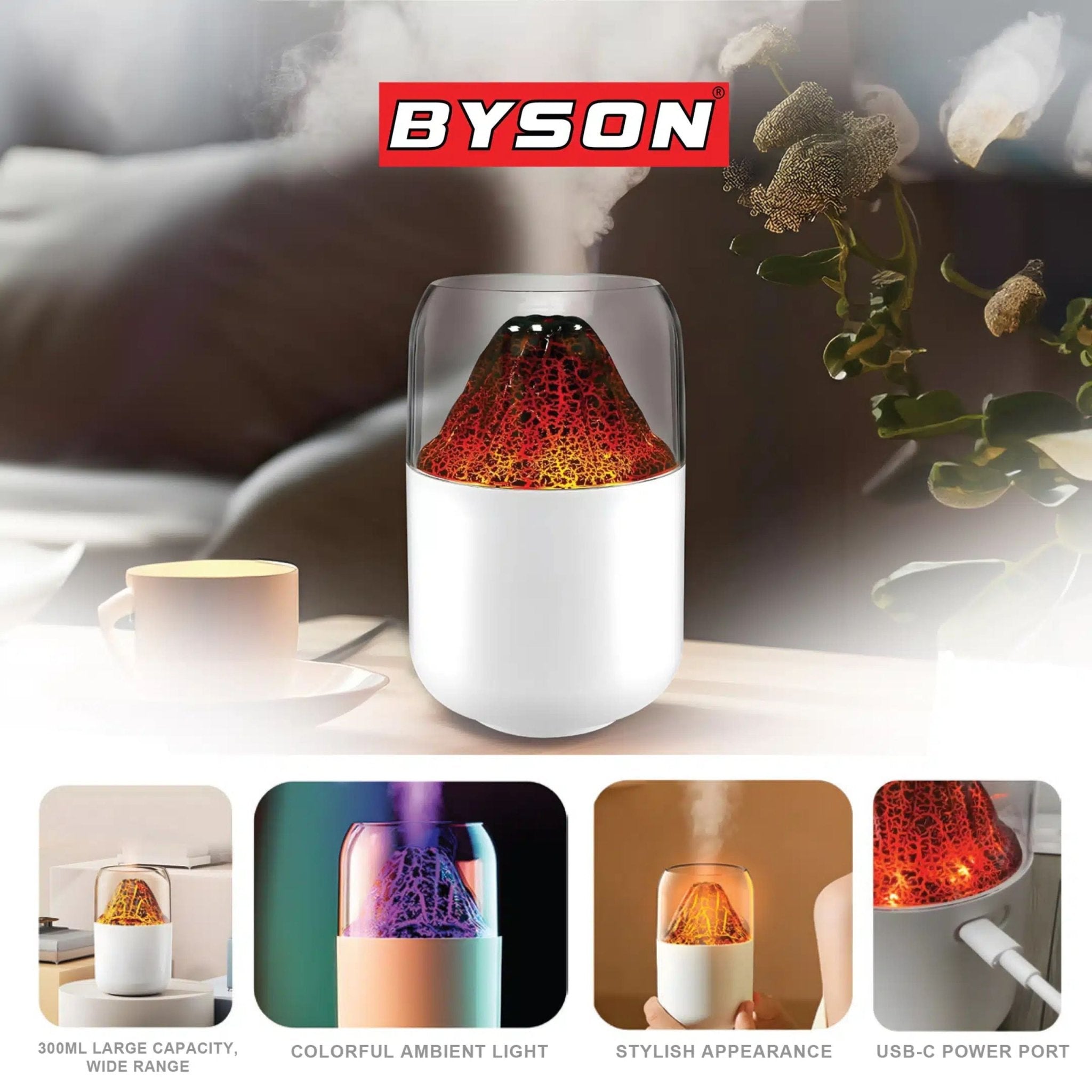 BYSON Portable Volcano Humidifier AF1127 - White