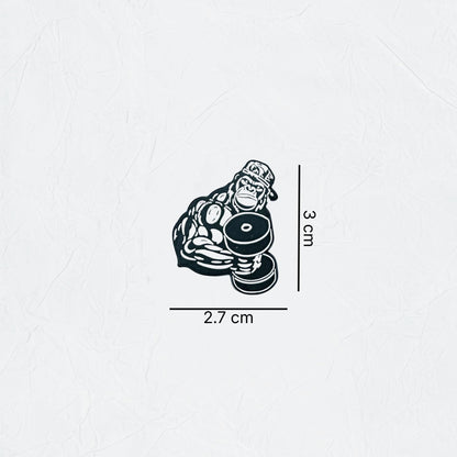 Badge Gorilla with Dumbbell