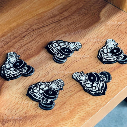 Badge Gorilla with Dumbbell
