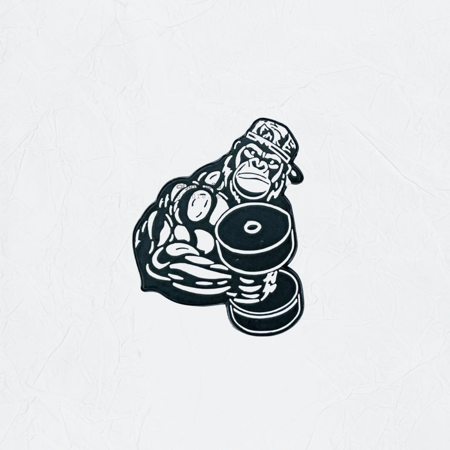 Badge Gorilla with Dumbbell