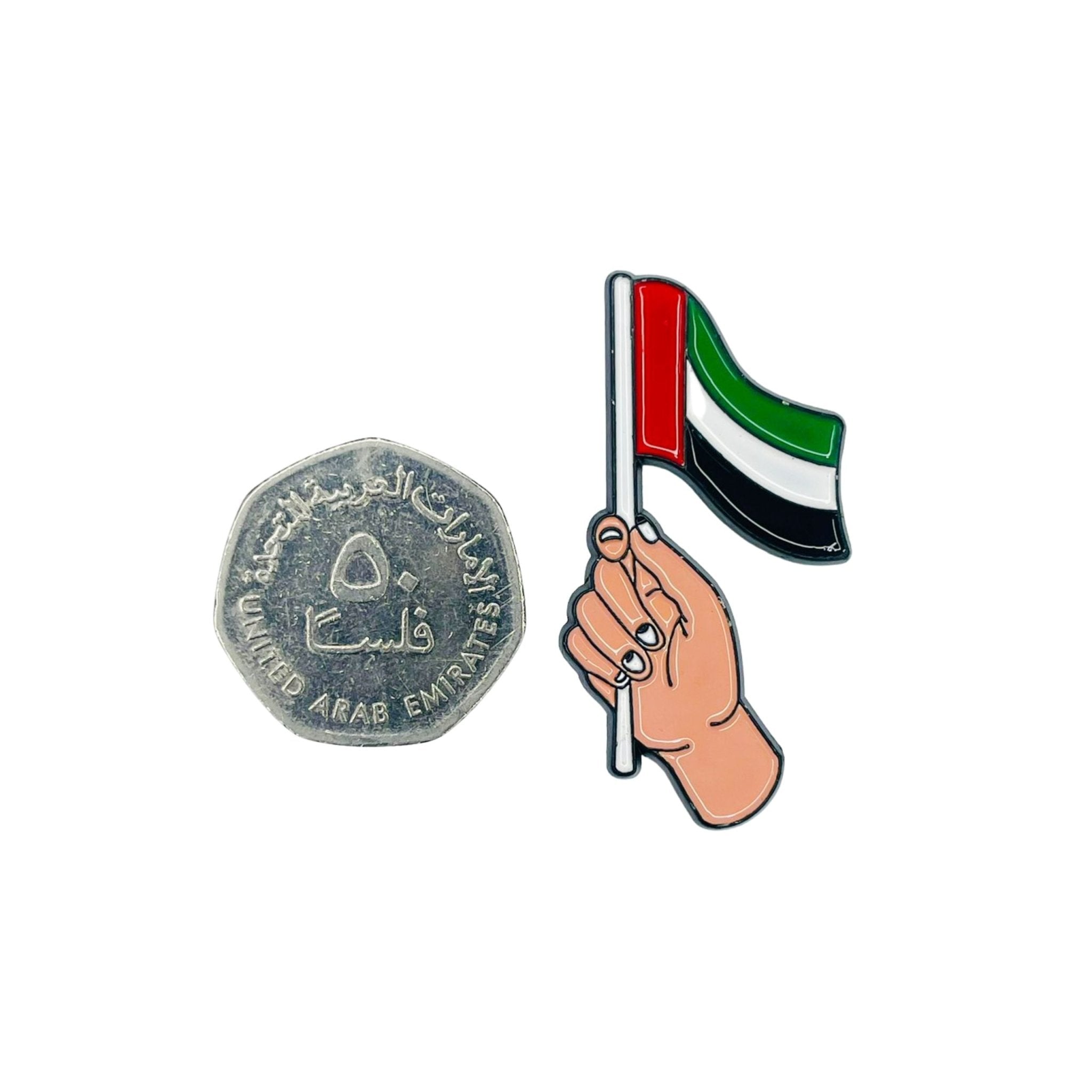 Badge Hand Holding UAE Flag